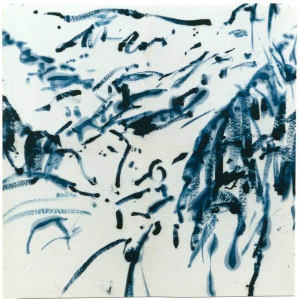 1991 Bleu nuit, Nuithonie, huile et pigments sur toile de coton, 120 x 120 cm