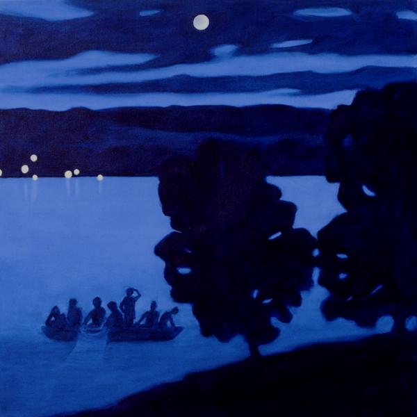 2001 La pêche miraculeuse, la nuit, huile sur toile, 100 x 100 cm