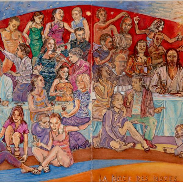 Augustin Pasquier, Les Noces de Cana 2013, huile sur toile, 480 x 60 cm (photo Olivier Savoy)