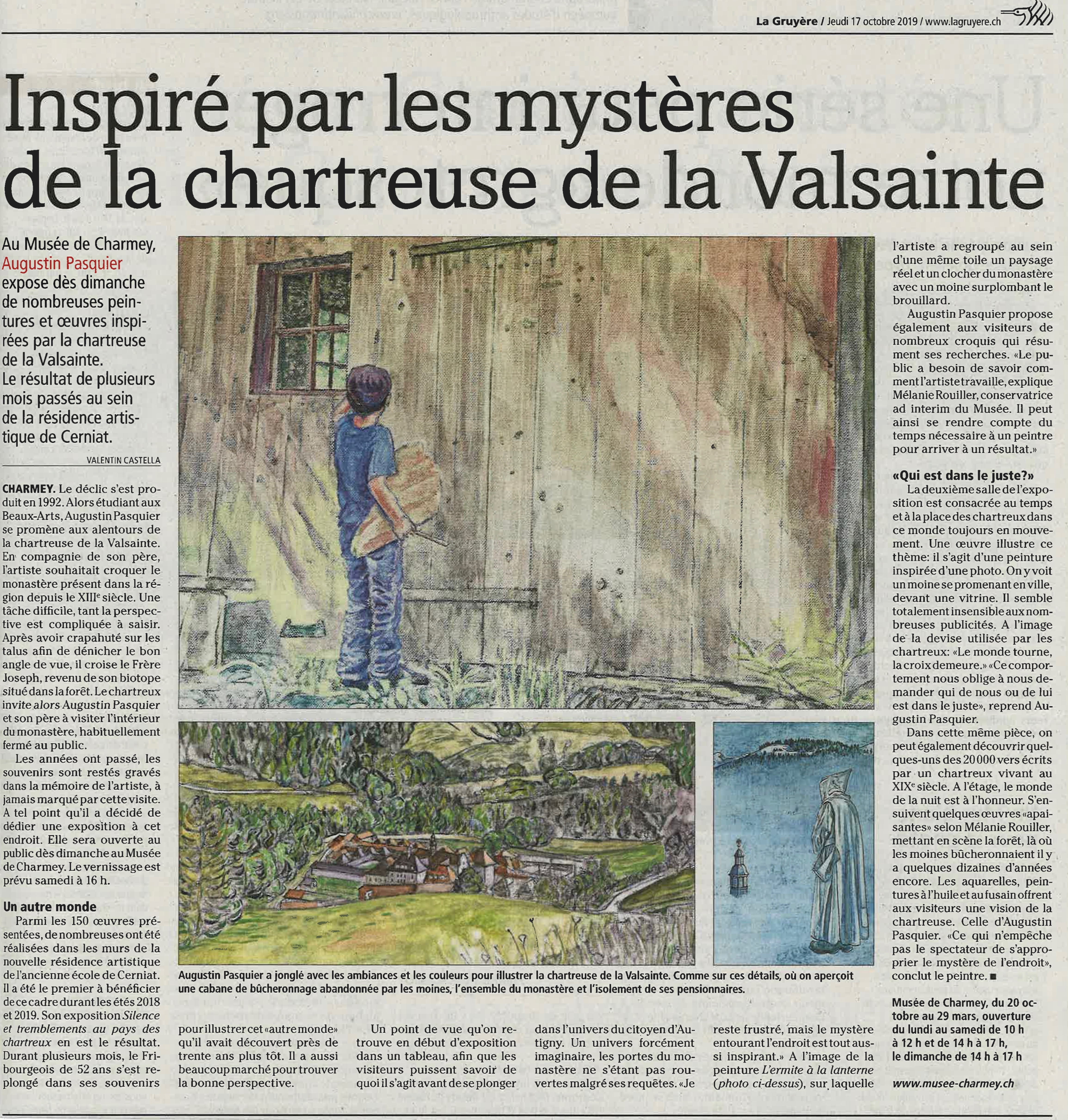 Article de presse La Gruyère 17.10.19
