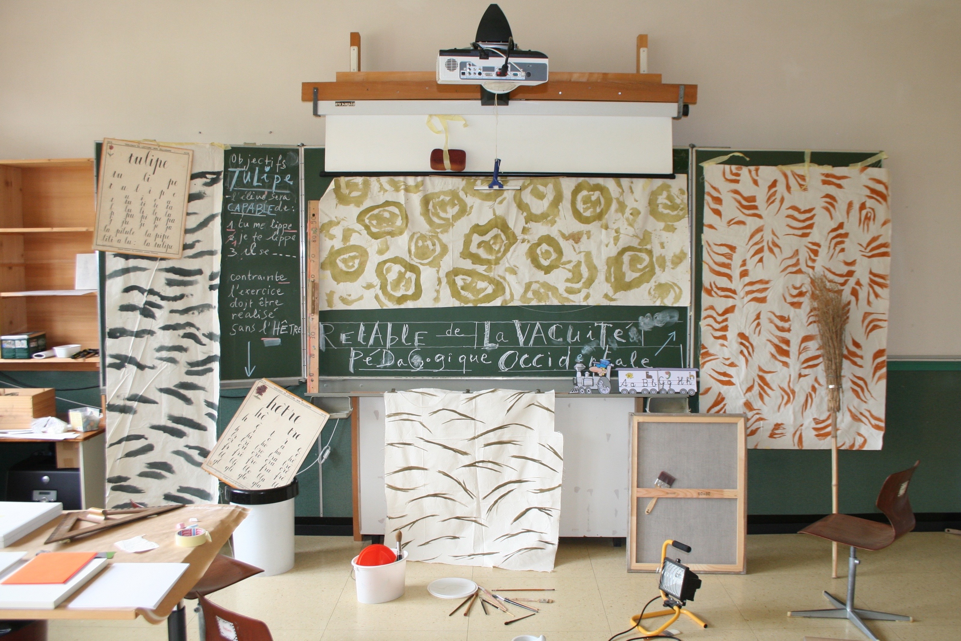 Le Retable de la Vacuité pédagogique occidentale, 2018, installation, école de Cerniat