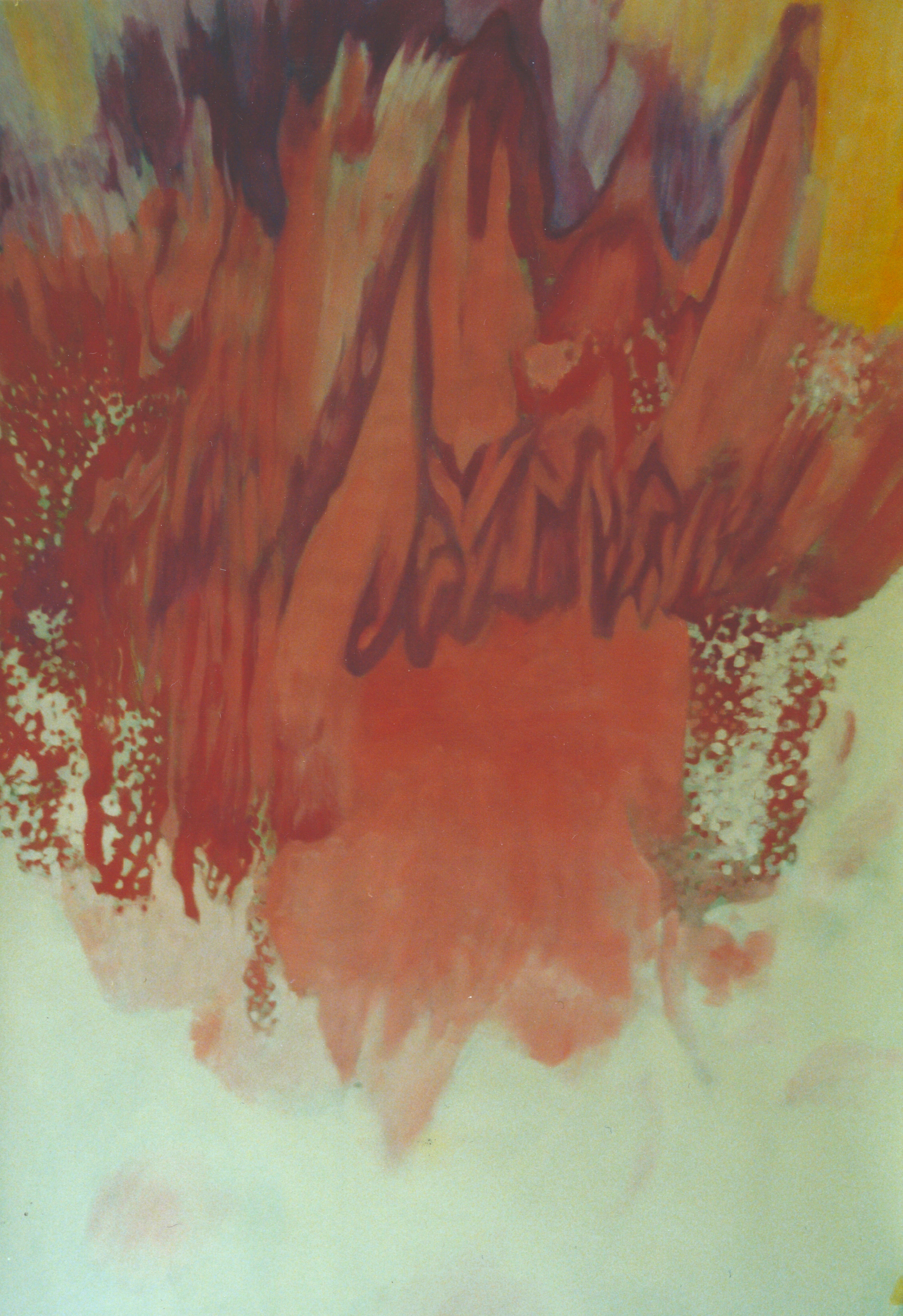 1998, Onde rouge-orange, huile sur toile de coton, 100 x 80 cm (?)